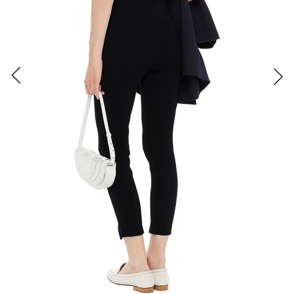 Sandro Sienna Split Ankle Black Knit Crop Leggings - Picture 3 of 5